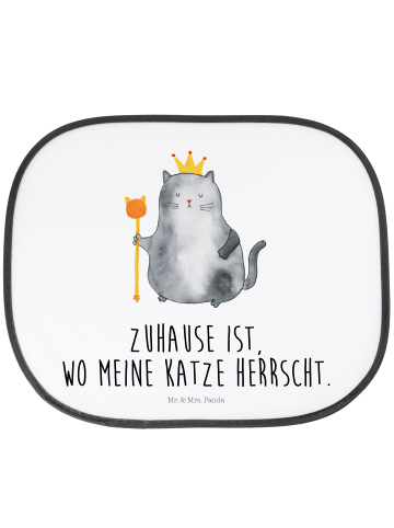 Mr. & Mrs. Panda Auto Sonnenschutz Katze König mit Spruch in Weiß