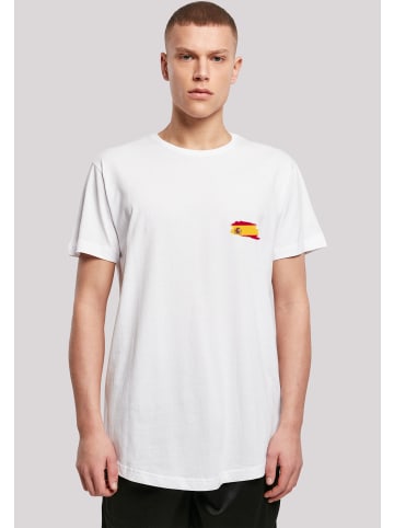 F4NT4STIC Long Cut T-Shirt Spain Spanien Flagge in weiß