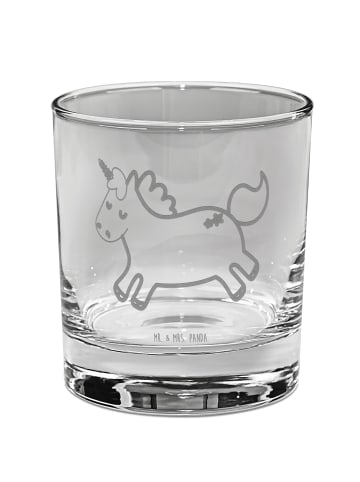 Mr. & Mrs. Panda Whiskey Glas Einhorn Happy ohne Spruch in Transparent