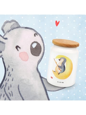 Mr. & Mrs. Panda Dose Pinguin Mond ohne Spruch in Weiß