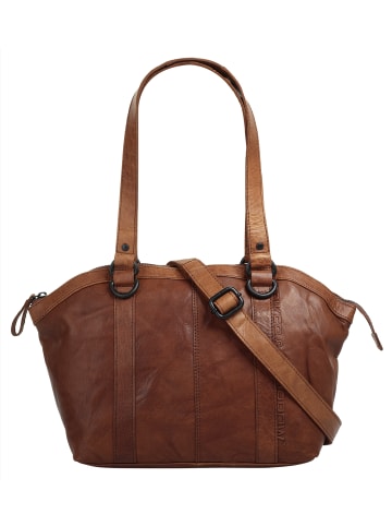 SPIKES & SPARROW Handtasche echt Leder in cognac