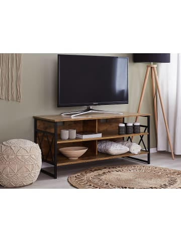 Beliani TV-Möbel CARLISLE in Braun/Schwarz - (W) 120 x (H) 57 x (L) 51 cm