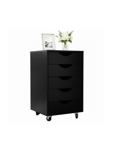 relaxdays Rollcontainer in Schwarz - (B)40 x (H)66,5 x (T)40 cm