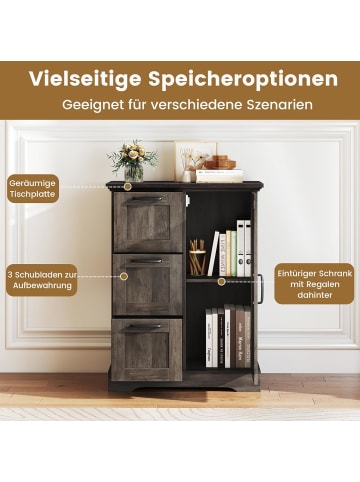 COSTWAY Küchenschrank 60 x 30 x 80 cm in Grau