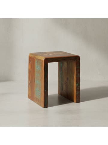 KADIMA DESIGN Beistelltisch Kalkutta 45 x 40 x 55 cm, Massivholz Couchtisch