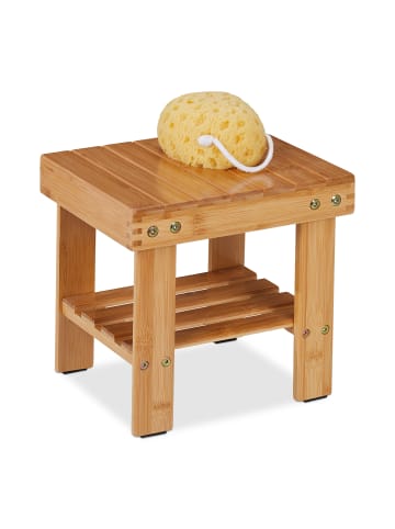 relaxdays Badhocker in Natur - (B)27 x (H)26 x (T)22,5 cm