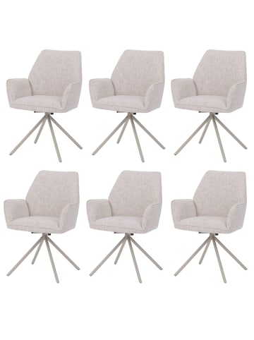 MCW 6er-Set Esszimmerstuhl G67, Gestell creme, creme