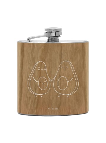 Mr. & Mrs. Panda Flachmann Avocado Pärchen ohne Spruch in Braun