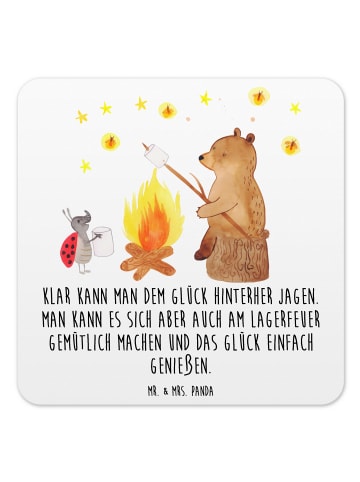 Mr. & Mrs. Panda Untersetzer Bär & Marienkäfer Lagerfeuer mit Sp... in Weiß