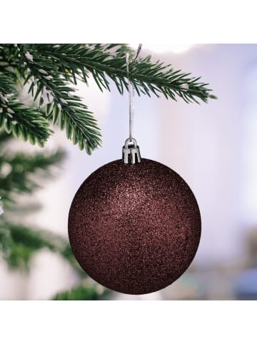 relaxdays 110-tlg. Weihnachtskugeln Set in Braun