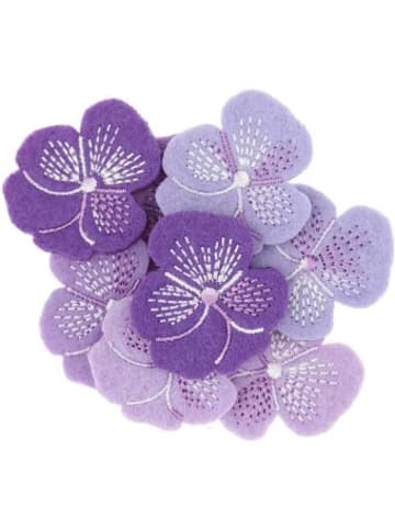 Rico Design Nonbook - Filzstreu Stiefmütterchen, violett bestickt, 8 Stk