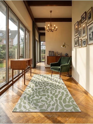 KADIMA DESIGN Teppich flachgewebt Floral flachgewebt pflegeleicht Wohnzimmer Flur in Grün