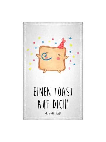 Mr. & Mrs. Panda Handtuch Toast Party mit Spruch in Weiß
