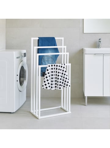 relaxdays Handtuchständer in Weiß - (B)45 x (H)96,5 x (T)29 cm