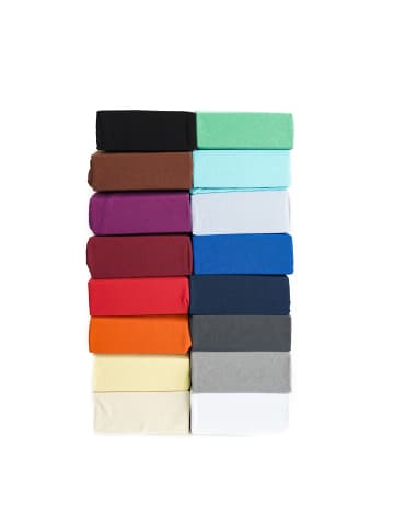 COFI 1453 Spannbettlaken, 100% Baumwolle, 90-100x200 cm in Hellblau