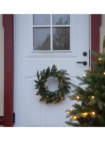 STAR Trading LED Tannenkranz Türkranz Weihnachtskranz Sensor für Außen 45cm in grün