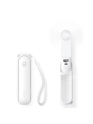 JisuLife Jisulife Life8 Mini Handventilator 3in1 mit LED & Powerbank in Weiß