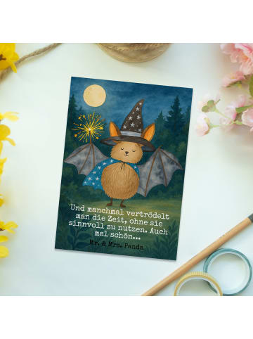 Mr. & Mrs. Panda Grußkarte Fledermaus Zauberer Design mit Spruch in Weiß