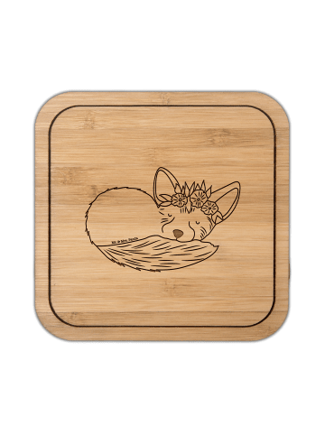 Mr. & Mrs. Panda Kunststoff-Untersetzer Wüstenfuchs Blumen ohne ... in Transparent