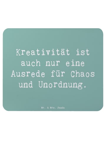 Mr. & Mrs. Panda Mousepad Spruch Kreativität und Chaos mit Spruch in Meeresbrise