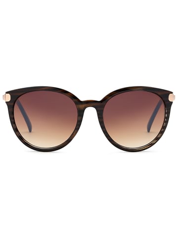 styleBREAKER Cateye Sonnenbrille in Demi Braun-Gold / Braun Verlauf