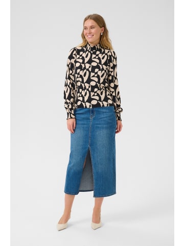 Kaffe Langarm-Bluse KAkatrine in Black Contrast Blocks