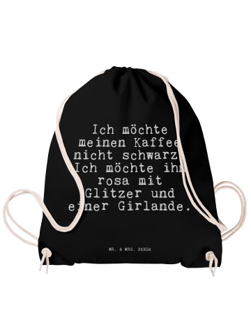 Mr. & Mrs. Panda gym tasche Ich möchte meinen Kaffee... mit Spruch in Schwarz