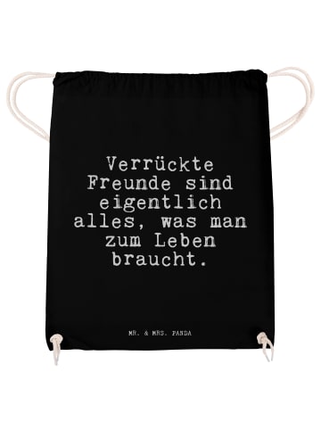 Mr. & Mrs. Panda Tasche Verrückte Freunde sind eigentlich... mit... in Schwarz