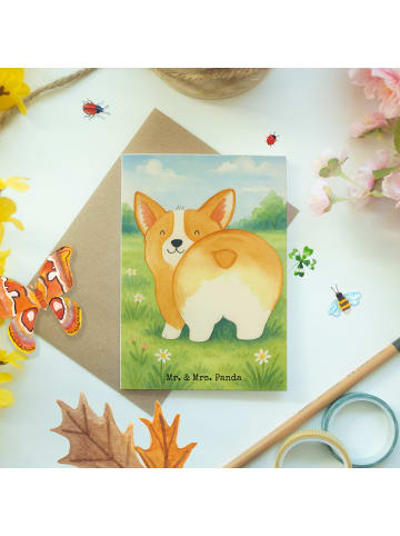 Mr. & Mrs. Panda Klappkarte Corgi Po Design ohne Spruch in Weiß