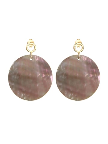 Elli Ohrringe 925 Sterling Silber Perlmuttscheibe in Gold
