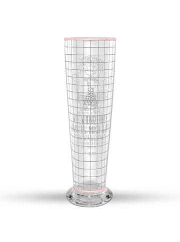 Mr. & Mrs. Panda Bierglas Giraffe Blumenkranz mit Spruch in Transparent