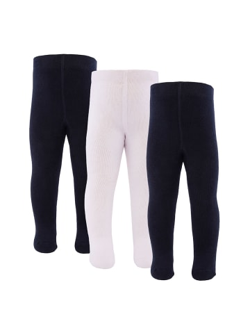 ewers 3er-Set Strumpfhose 98% Baumwolle in navy/navy/natur