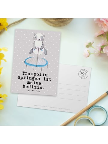 Mr. & Mrs. Panda Wanddeko Panda Trampolin springen mit Spruch in Grau Pastell