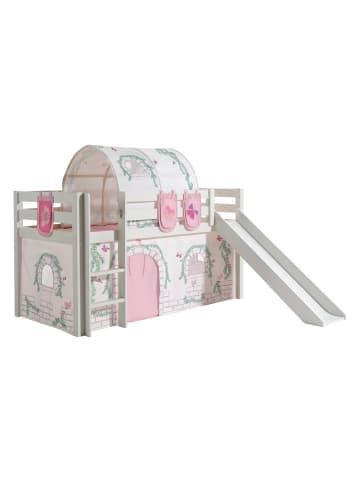 58 aufm Kessel KINDERBETT mit Rutsche Karolina Massivholz Weiß Textilset Burg 4