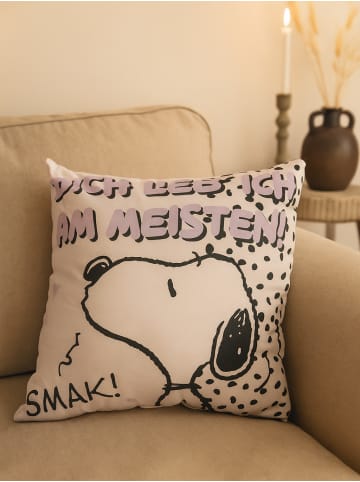 Snoopy Peanuts Snoopy Kissen Dich lieb ich Plüsch Zierkissen 40 x 40 cm in weiß