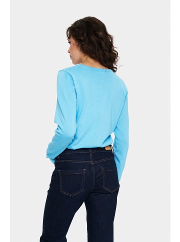 SAINT TROPEZ Strickjacke A8661, Classic fit in Ethereal Blue