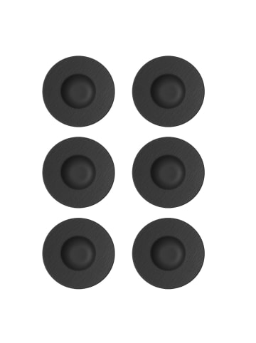 Villeroy & Boch 6er Set Pastateller Manufacture Rock in Schwarz ø 28.0 cm in schwarz