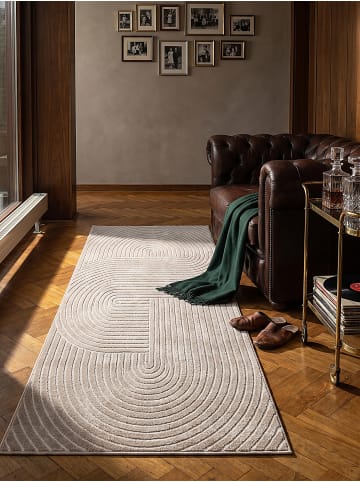 KADIMA DESIGN Teppich Outdoor Geometrisch pflegeleicht Balkon Terrasse Outdoor in Beige