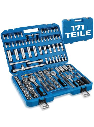 tectake Werkzeugkoffer, übersichtliche Anordnung im Kunststoffkoffer