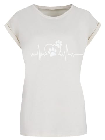 F4NT4STIC Extended Shoulder T-Shirt Herzschlag Hunde Liebe in Whitesand