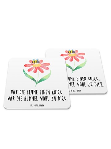 Mr. & Mrs. Panda Untersetzer für Gläser Hummel Blume mit Spruch in Weiß