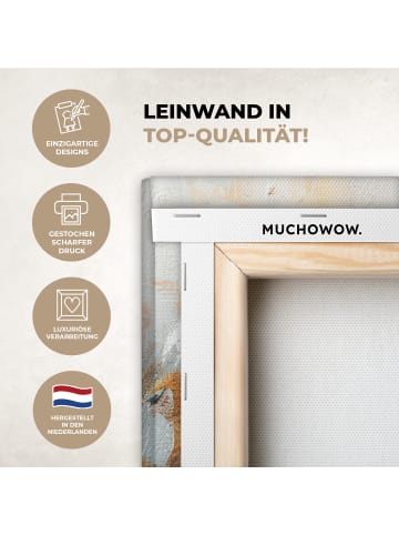 MuchoWow Leinwand bilder Abstrakte Kunst gold blau (BxH)