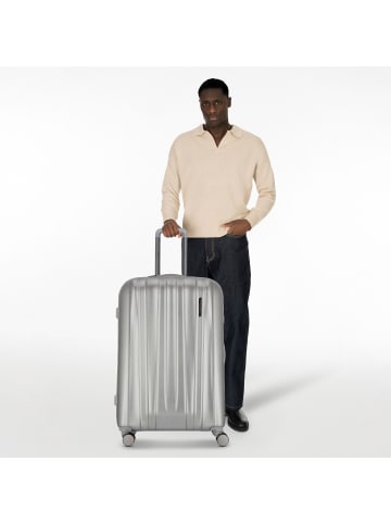 Polestream Moonrock 4 Rollen Trolley L 78 cm mit Dehnfalte in silver brushed