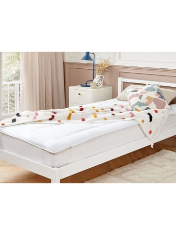 Beliani Topper AIZKORRI in Weiß - (W) 90 x (H) 3 x (L) 200 cm