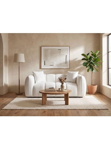 Beliani 3-tlg 2-Sitzer Sofa NESS in Weiß/Schwarz