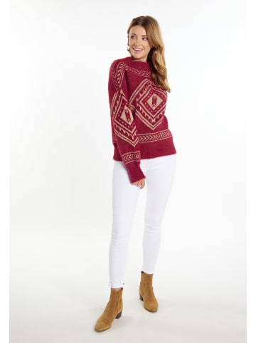 usha FESTIVAL Damen Strick Pullover in Dunkelrot Gold