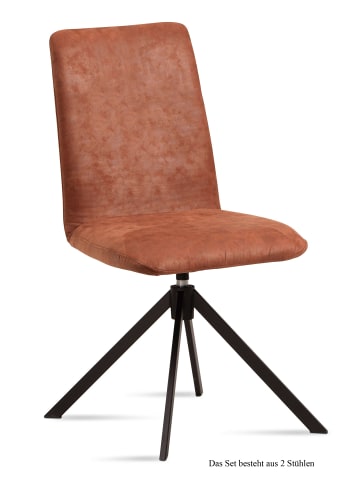 58 aufm Kessel ESSZIMMERSTUHL drehbar (2er-Set) Deanne 47x92x60 Schwarz/Cognac