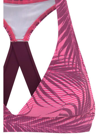 LASCANA ACTIVE Triangel-Bikini-Top in bordeaux bedruckt