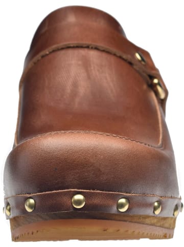 Sanita Comfortwear Clog "Wood-Lillen Open" in Braun