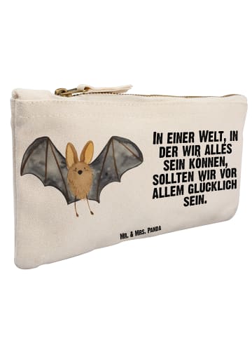 Mr. & Mrs. Panda Federtasche Fledermaus Flügel mit Spruch in Weiß
